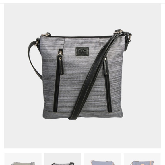 Roots 73 double crossbody shoulder bag in black - Picture 1 of 2